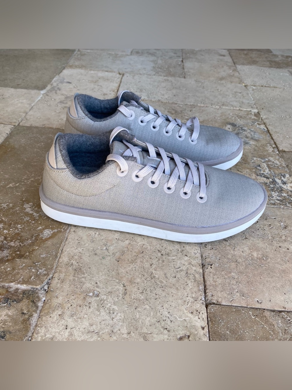 Allbirds Wool Piper Shoes Womens 8 Grey Walking Sneakers Lace Up Logo Merino